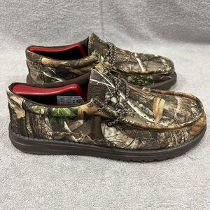 Hey Dude Mens Slip On Shoes 8M Wally Realtree Edge Camo Casual Brown/Natural
